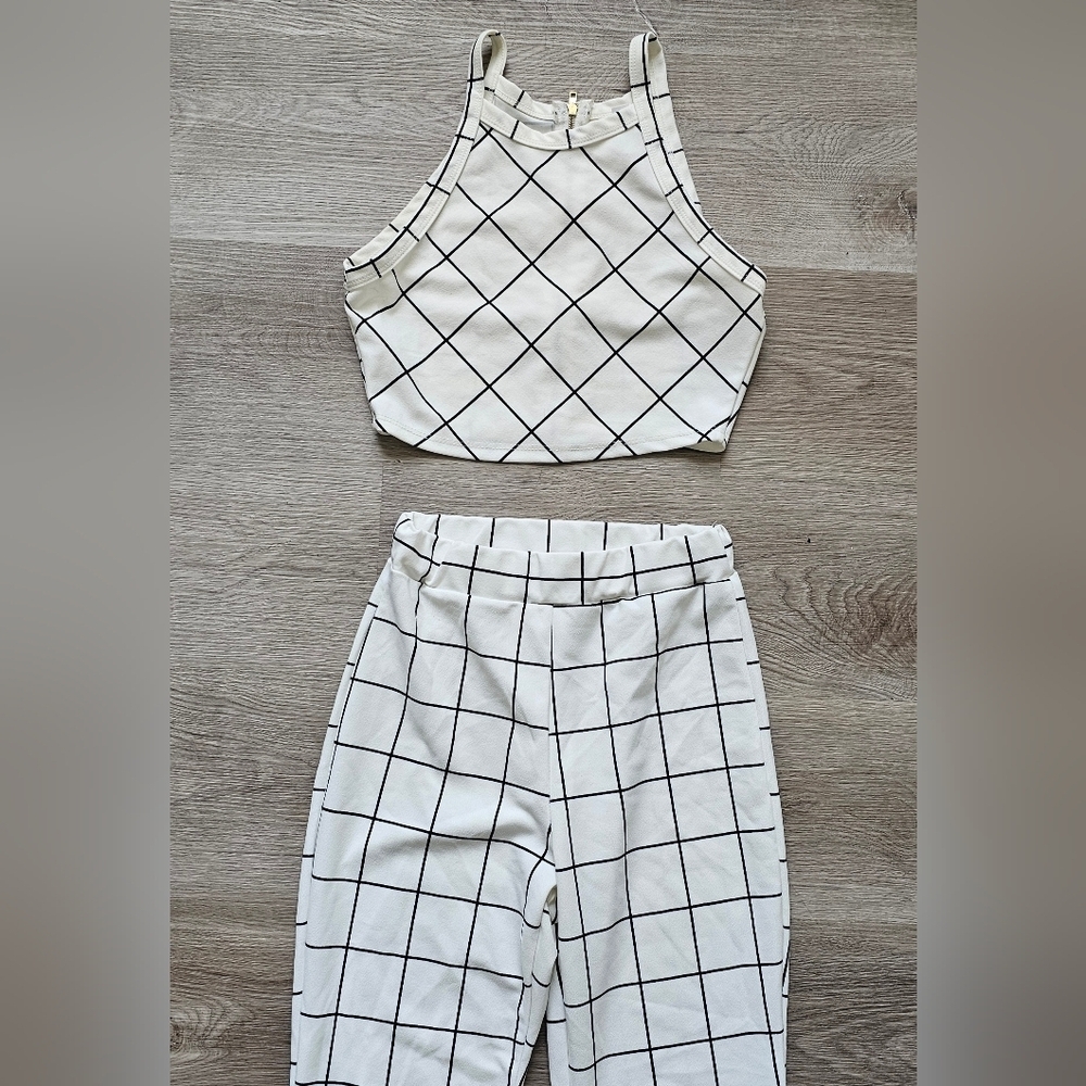 Grid Print 2-Piece Set - Size Small - Picture 5 of 10